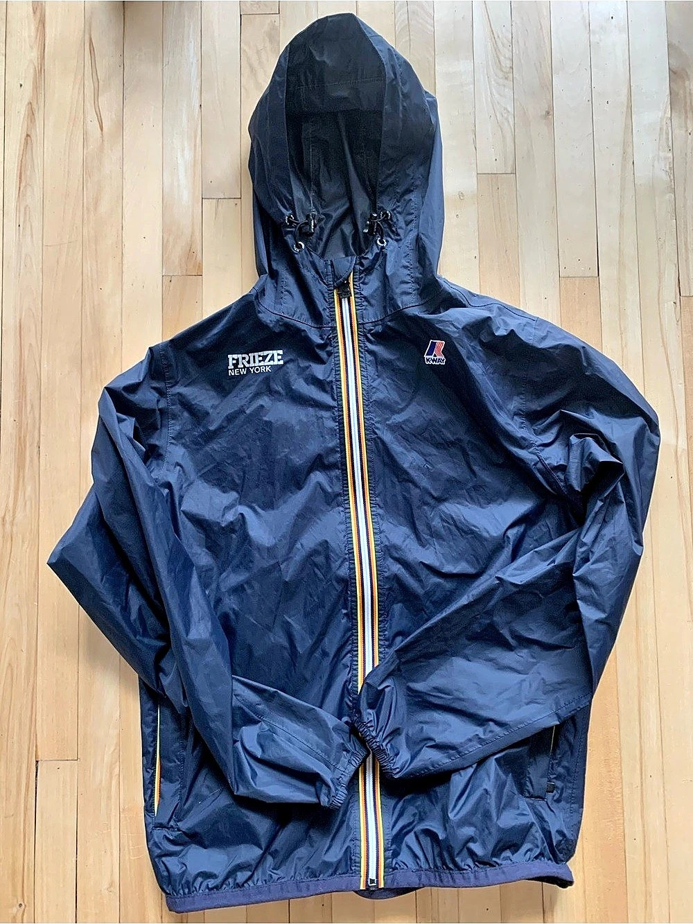 K-Way Freize New York Hooded Windbreaker Blue Small